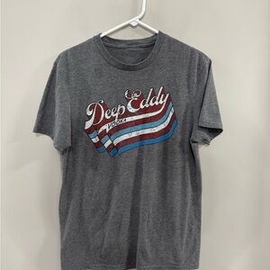 Gray Short Sleeve Deep Eddy Vodka Tee with Retro Graphic. See Measurements